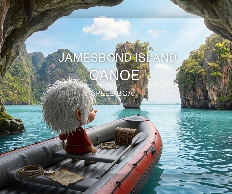 PHUKET : FULLDAY JAMES BOND ISLAND CANOE BY Speedboat 45 Paxs