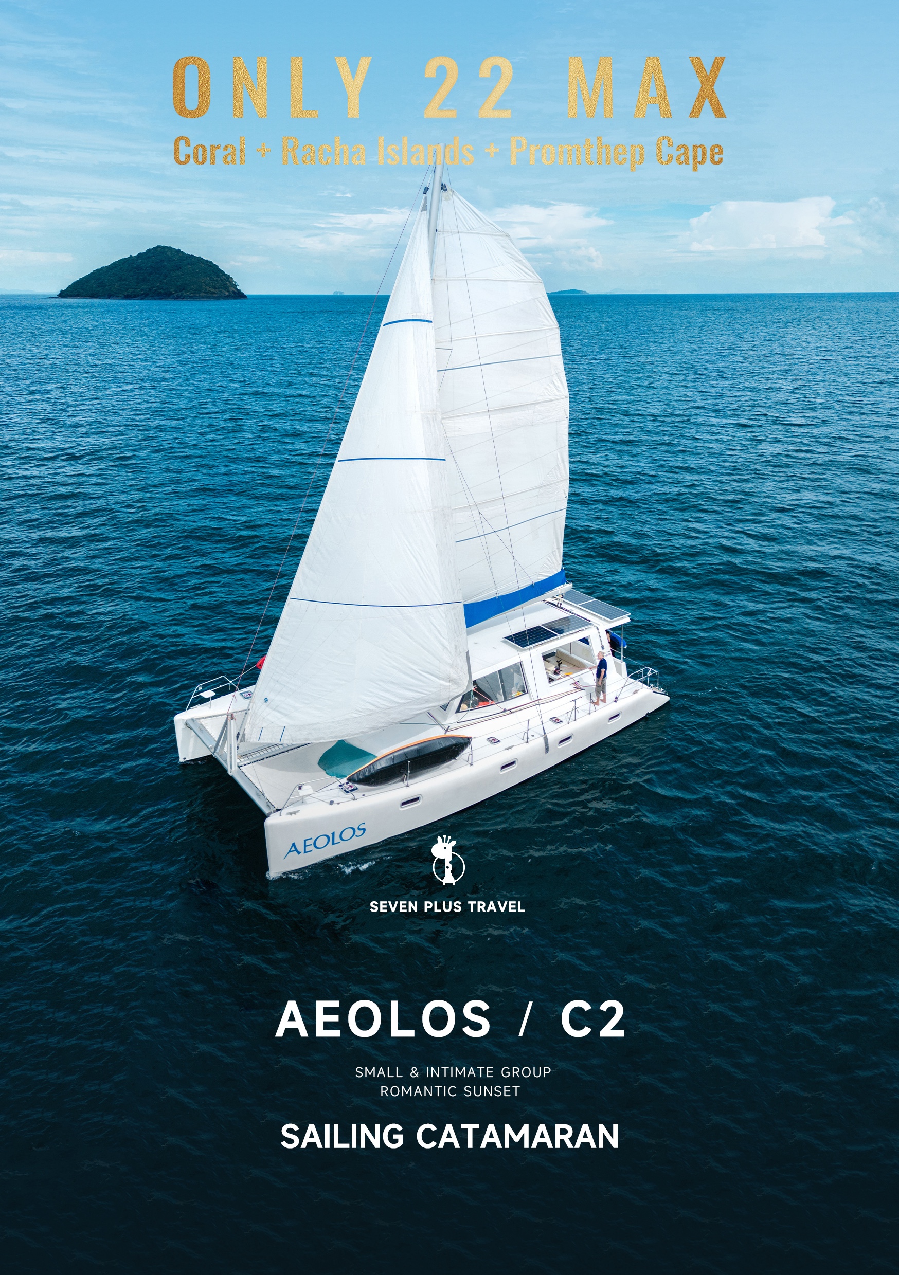 PHUKET : SAILING CATAMARAN RACHA CORAL SUNSET ONLY 22 PAXS (AEOLOS )